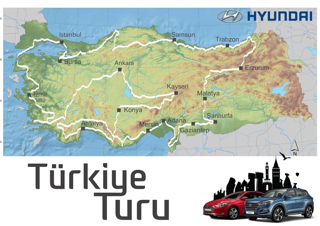 Hyundai Türkiye turu rotası
