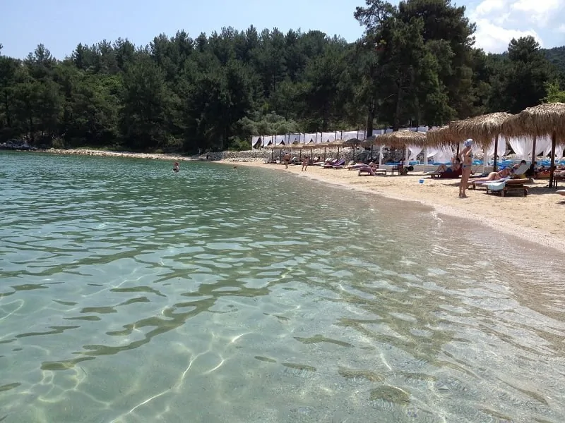 Yunanistan Thasos adası plajları Skala Beach