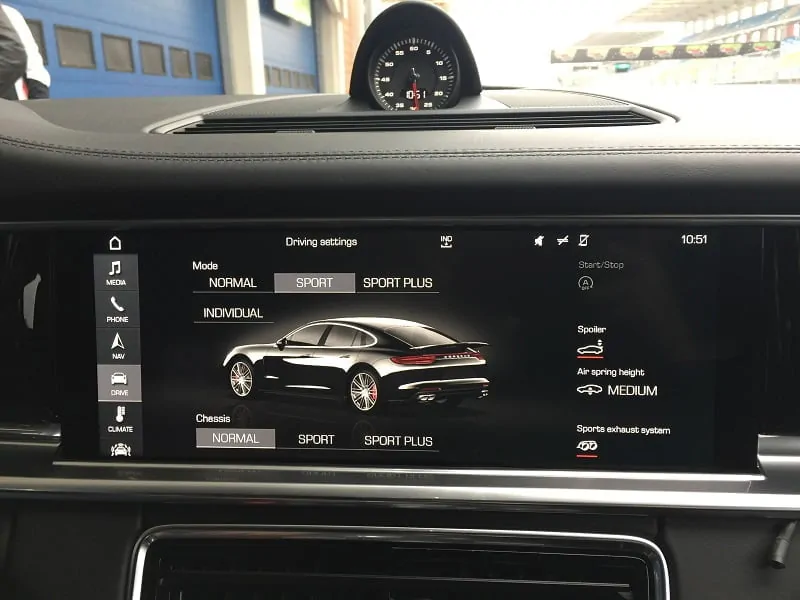 Porsche panamera piano black ön konsol multimedya 